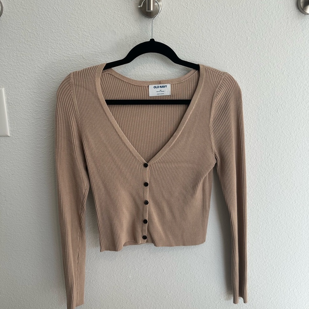 Old Navy Ribbed Scoop Neck Top - Nude
